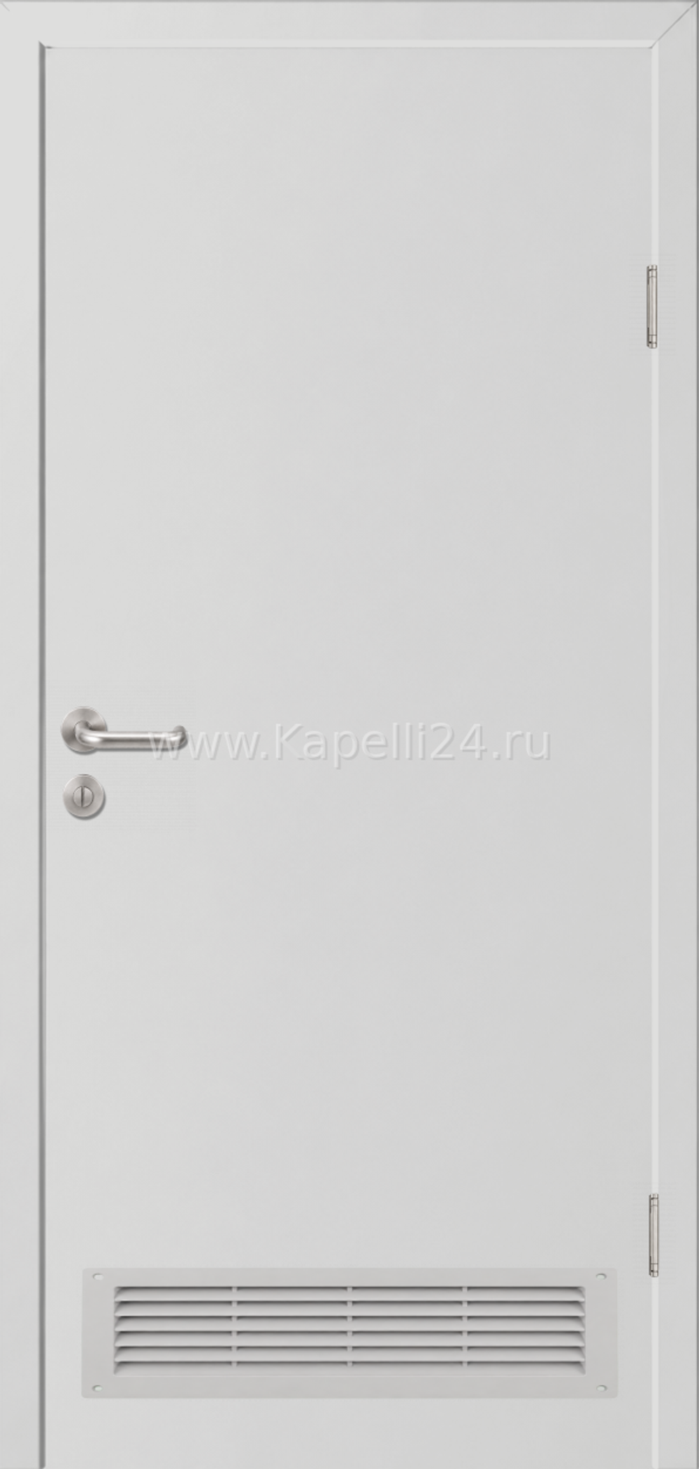 Влагостойкая Дверь Капель однопольная Телегрей 4 RAL 7047 Вентиляционная решетка серая