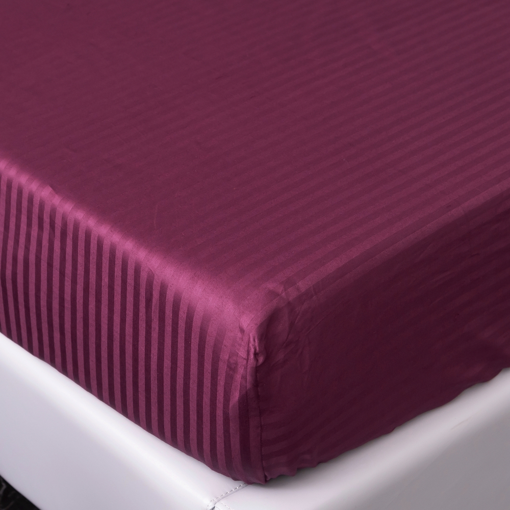 Простынь на резинке Страйп Сатин Однотонный 100% хлопок RR1CT034