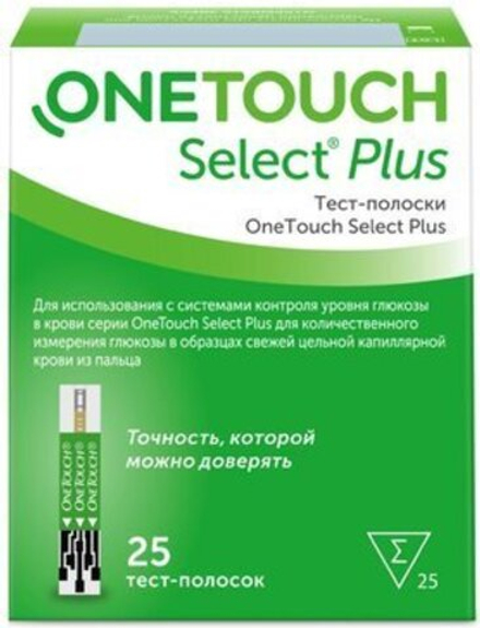 OneTouch Select Plus тест-полоски 25 шт