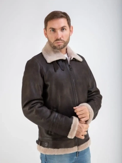 Дубленка мужская натуральная авиатор зимняя Турция