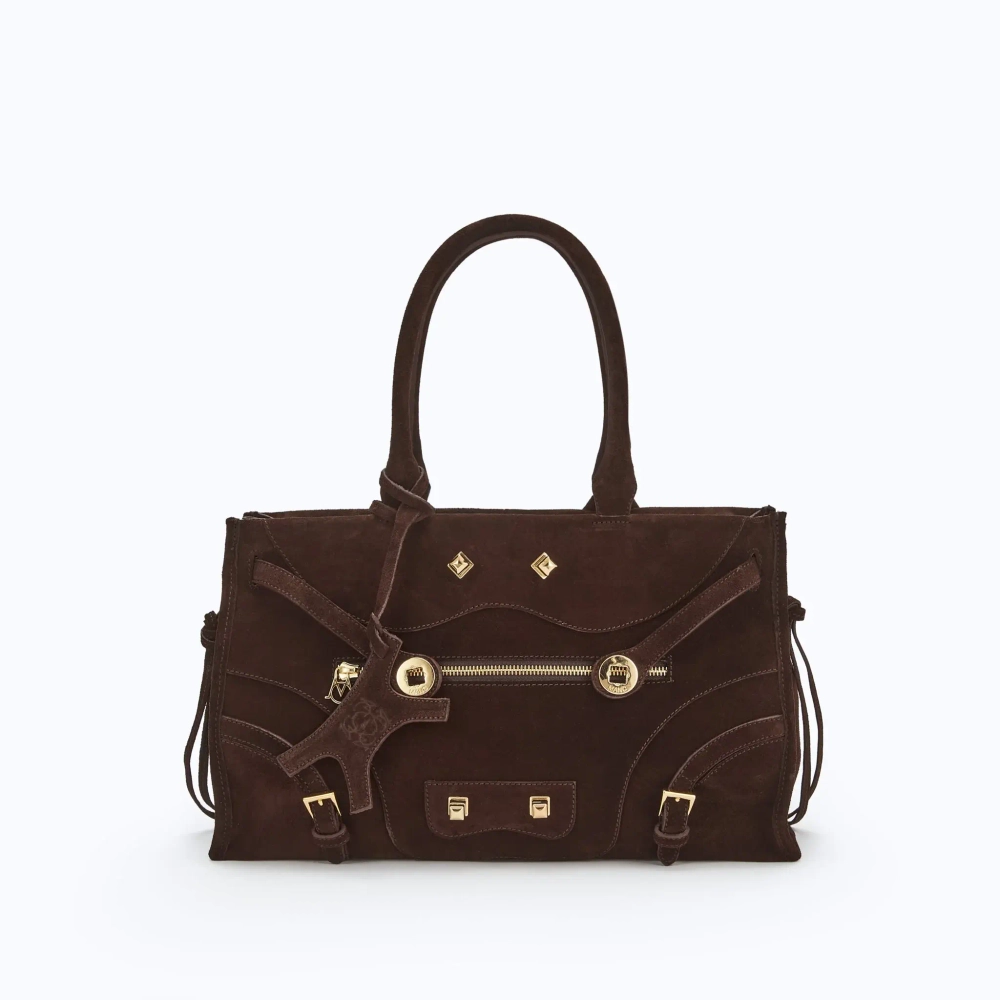 MANC ЗАМШЕВАЯ СУМКА "ZOUZOU", ТЕМНО-КОРИЧНЕВЫЙ