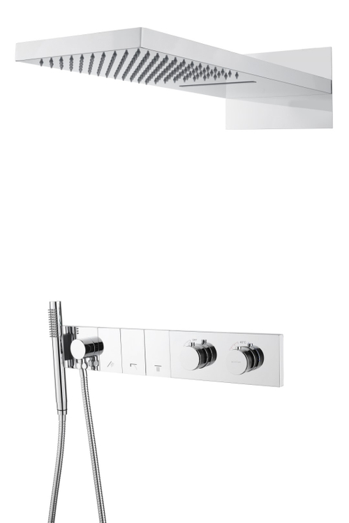 Boheme Встроенная душевая система ZODIAC с термостатом, трехпозиционная Chrome