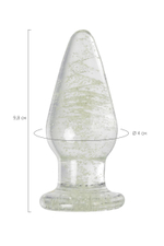 Прозрачная, светящаяся в темноте анальная втулка - 9,8 см.