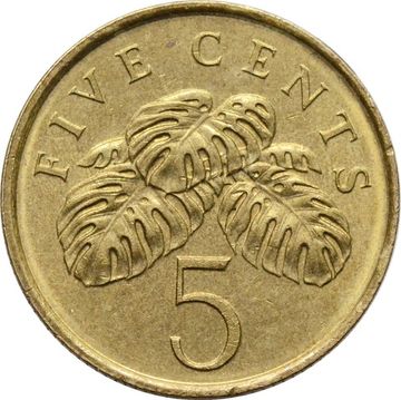 5 центов 1992-2012 Сингапур