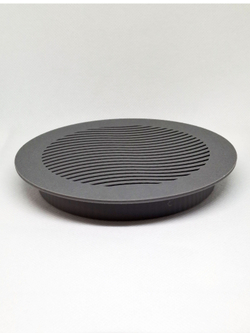 Решетка для вентиляции с фланцем D90 мм (пластиковая, серая)