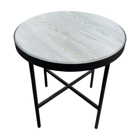 Стол журнальный МеталлАрт М011 бежевый дуб/черный малый