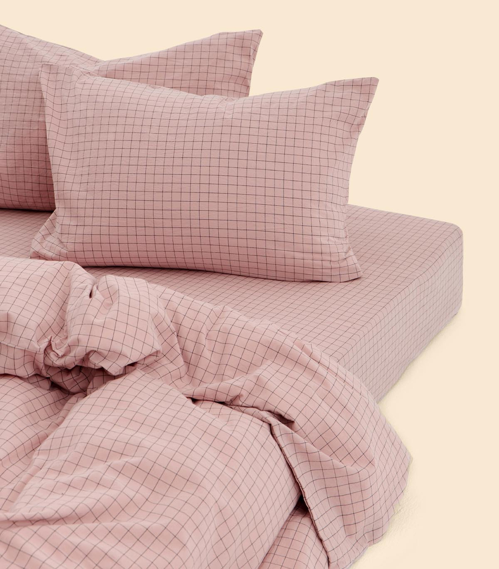 Простыня - Melange Rose Check - 90x200x30 (на резинке)