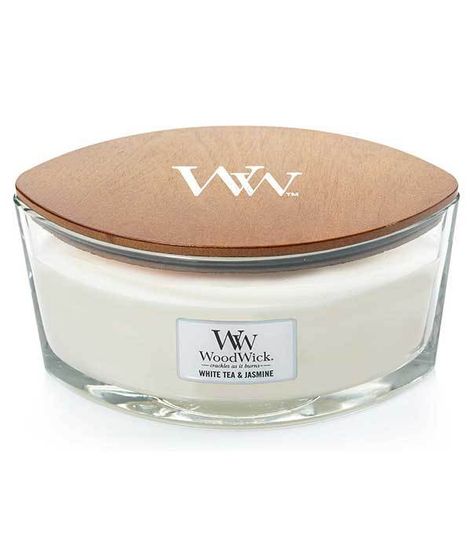 Белый чай и жасмин, ароматическая свеча эллипс, WoodWick