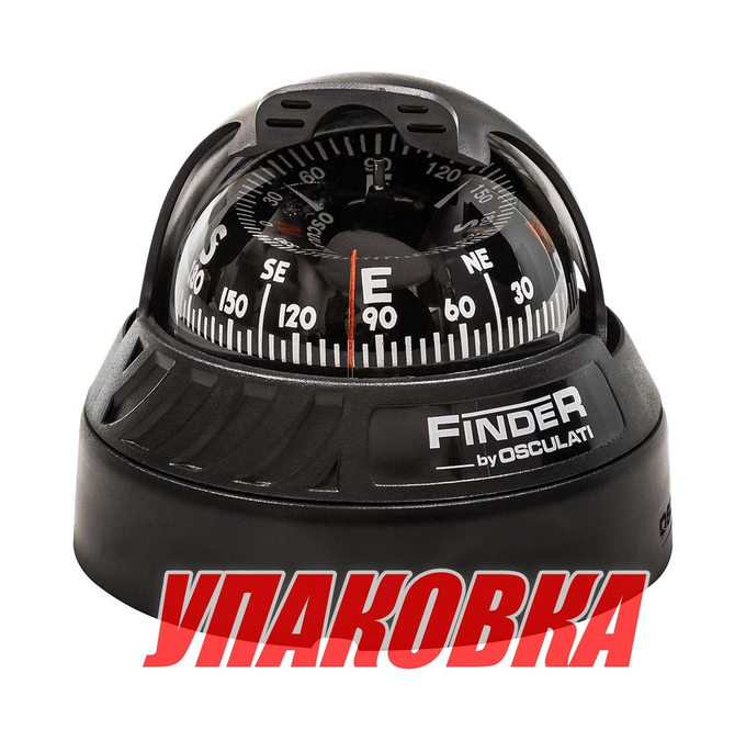 Компас FINDER размер 2 5/8 (67 мм), накладной, черный (упаковка из 4 шт.)