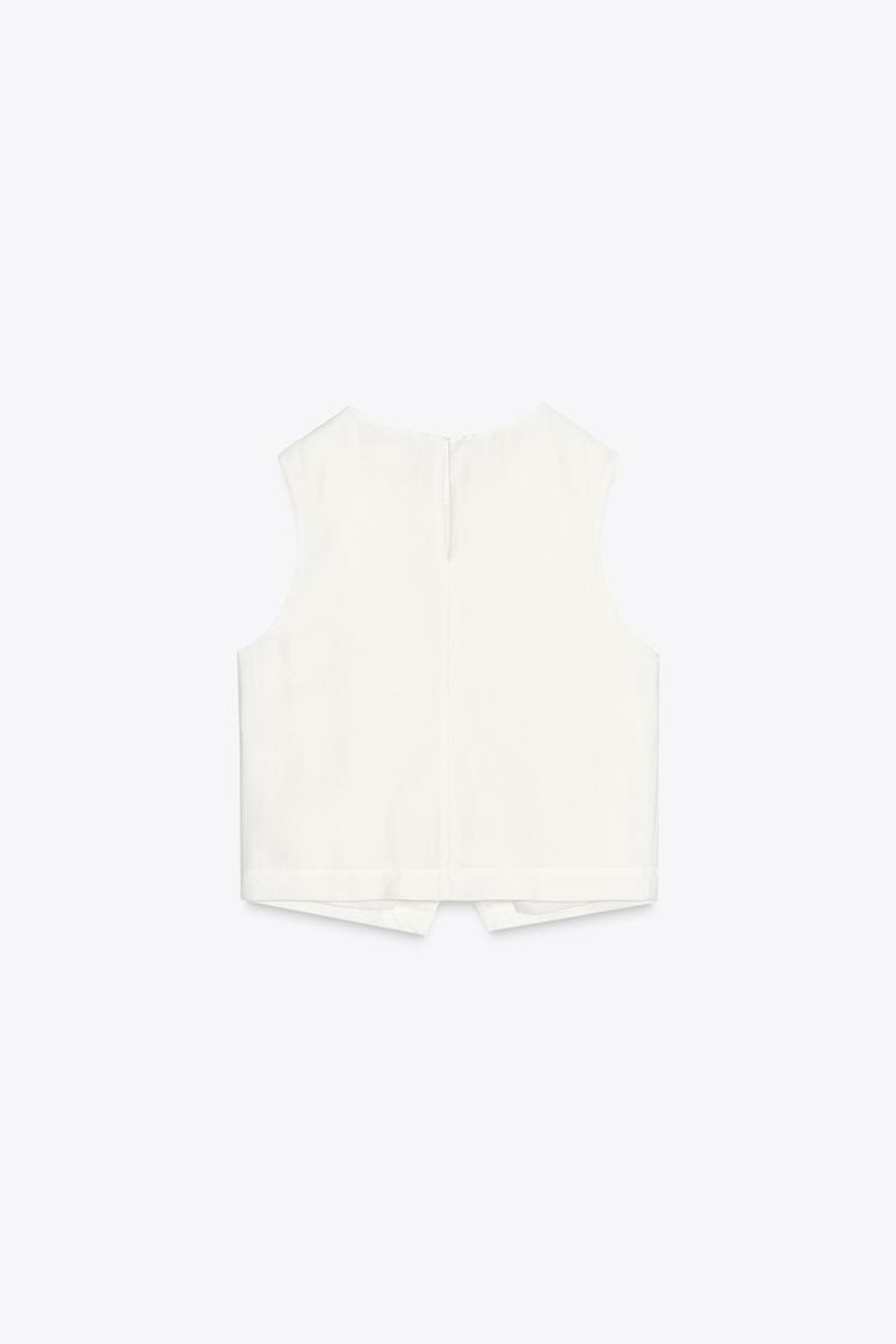 ZARA УКОРОЧЕННЫЙ ТОП НА ЗАПÁХЕ, ЖЕЛТОВАТО-БЕЛЫЙ