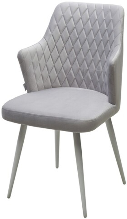 Стул М-City DISAUR Герман (Herman) Светло-серый Bm-4, Велюр, Белый каркас