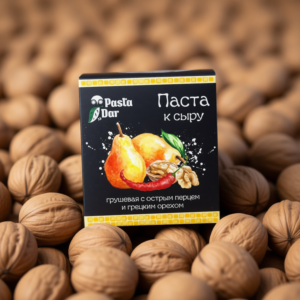 Паста к сыру грушевая с острым перцем и грецким орехом
