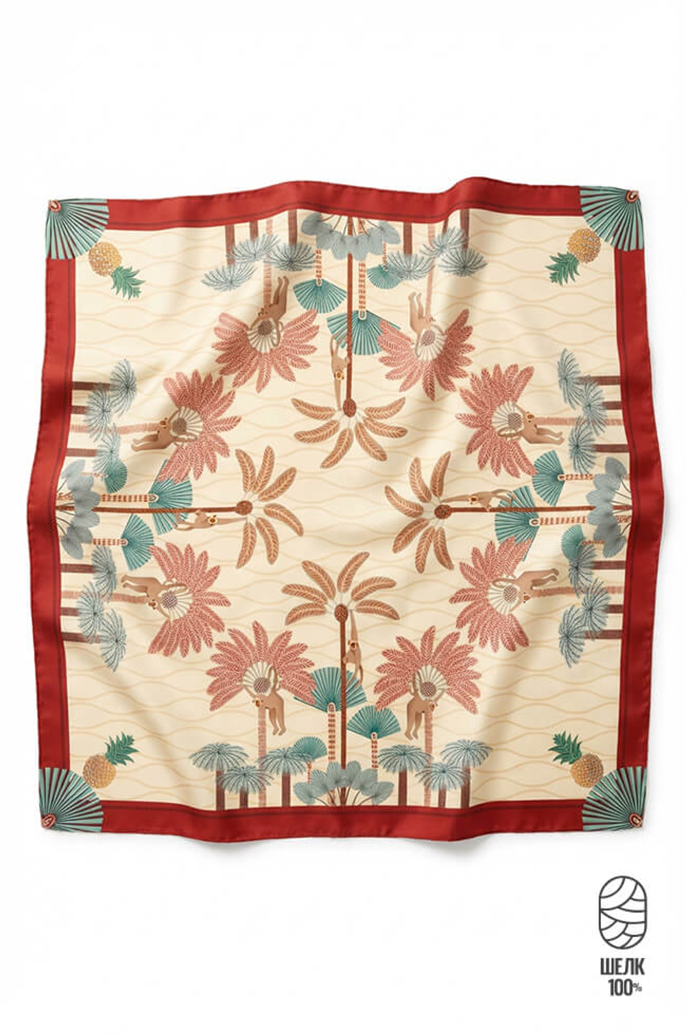 8448 Платок женский (сливочный принт)