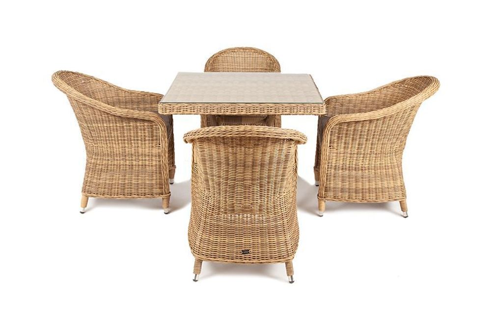 "Фредо" обеденная группа из искусственного ротанга, цвет соломенный