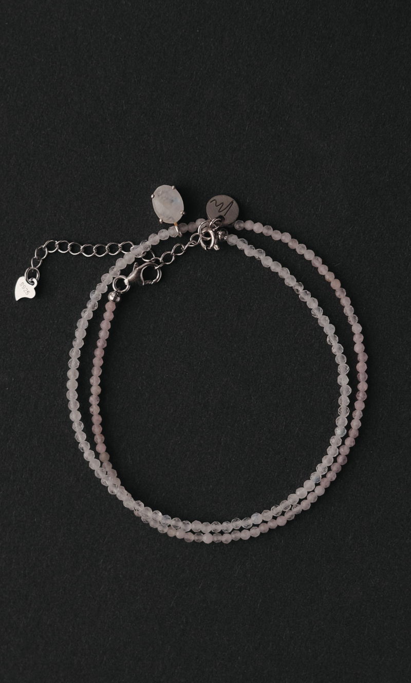 Чокер "Memo about Love" из розового кварца, с подвесом из розового кварца 35 см