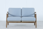 Диван деревянный двухместный Tagliamento Apoyo, грецкий орех, голубой