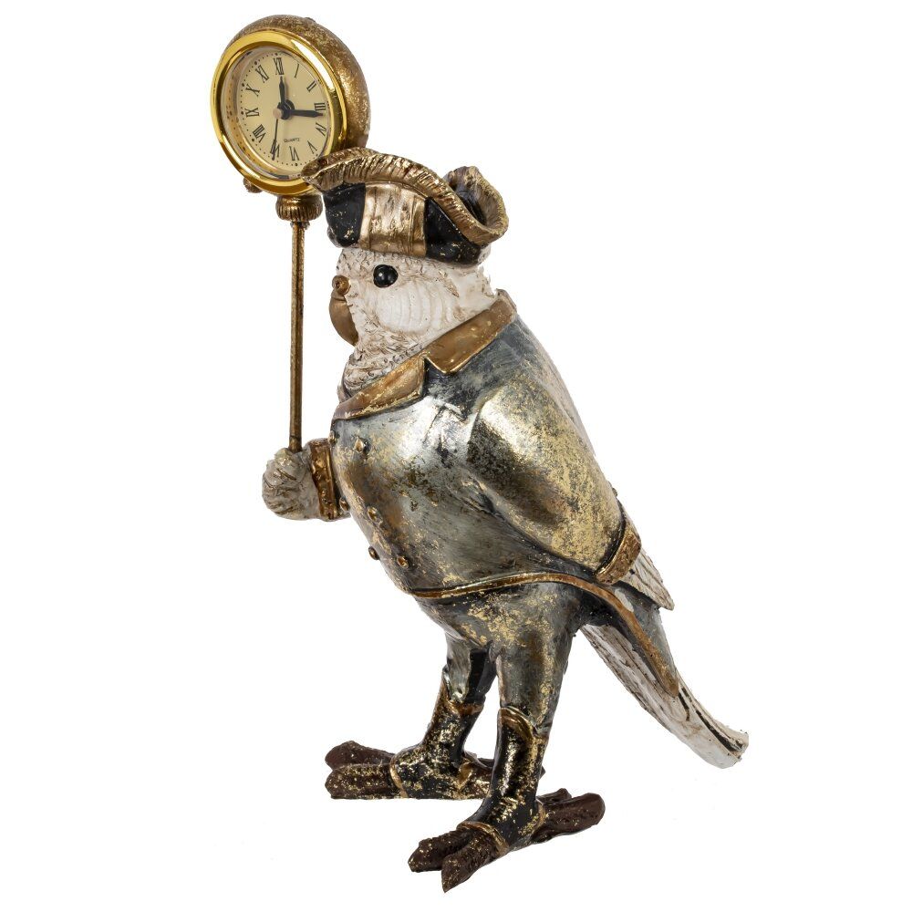 GAEM Фигурка декоративная с часами "Попугай" (LR44х1 н/п), L12 W14 H22,5 см