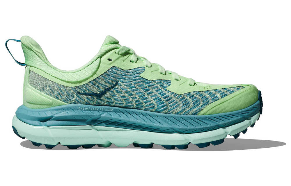 HOKA ONE ONE Mafate Speed 4 comfortable and versatile non-slip wear-resistant low-cut casual running shoes women's lime sea mist blue