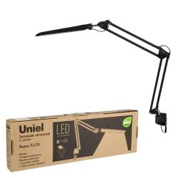 TLD-524 Black-8W-Светильник настольный на струбцине-LED-500Lm-4500K-Dimmer-Цвет-черный