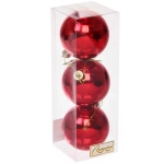 Новогодние шары 6 см (набор 3 шт) «Глянец», красный
