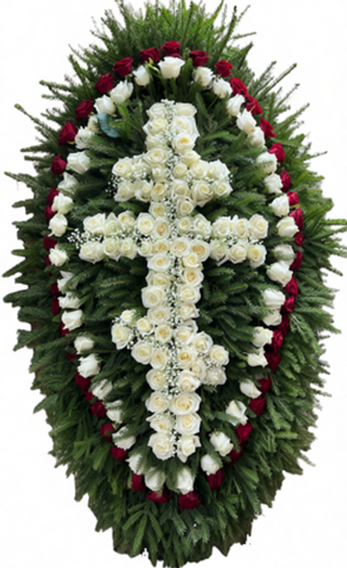 Венок из живых цветов №12