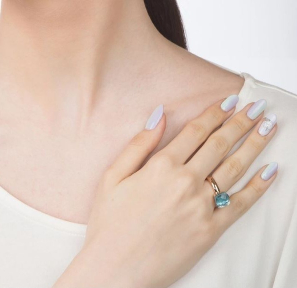 Кольцо Qudo Firenze aqua 18 мм 610082/17.8 BL/RG размер 18