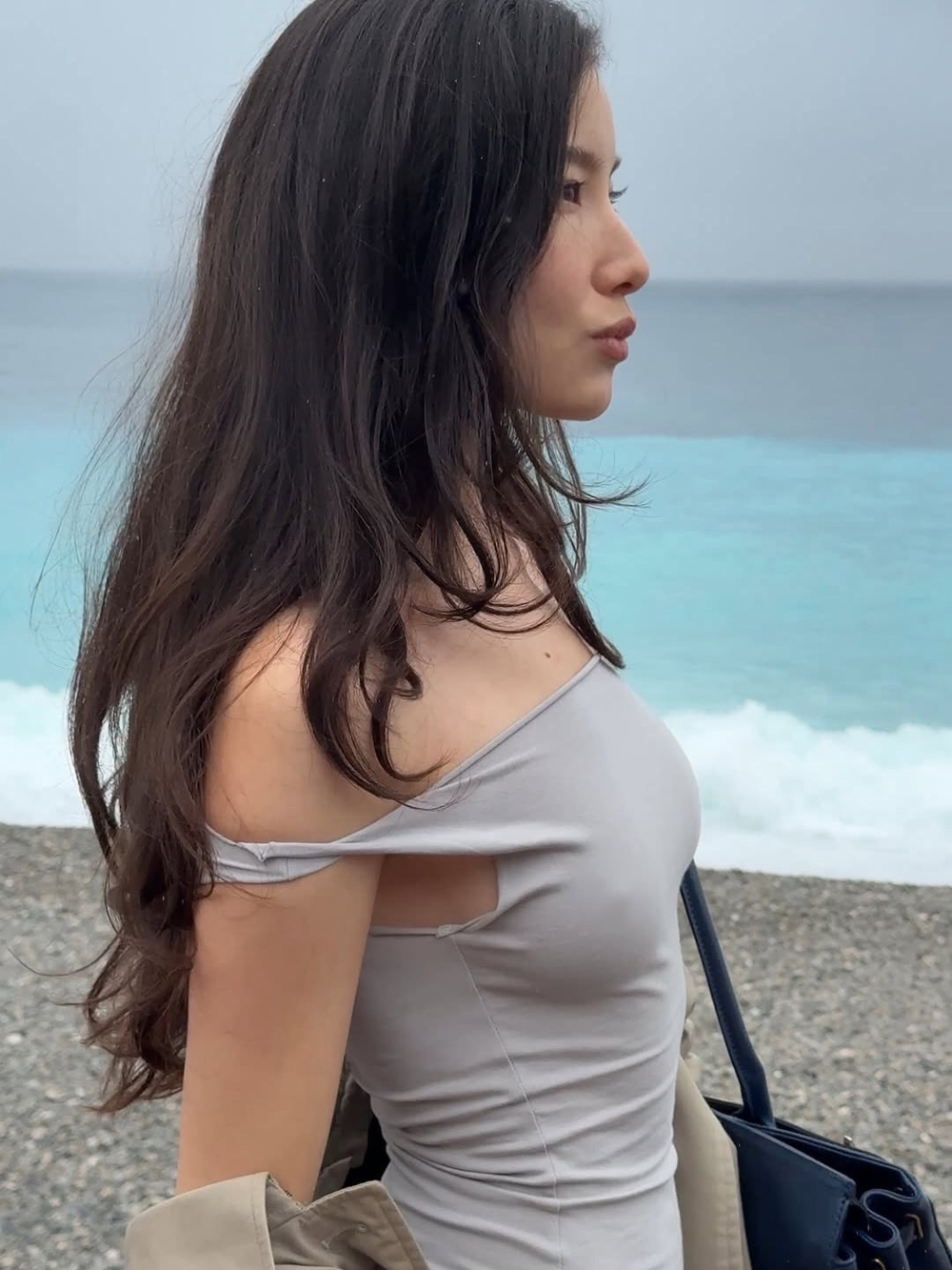 grey asymmetric dress