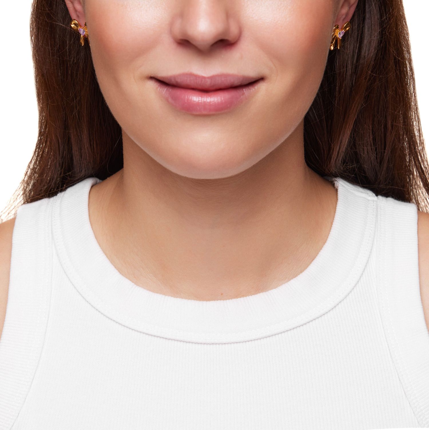 Серьги Violet Hearty Bow Earrings - Gold