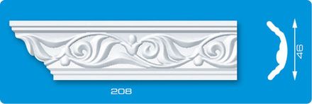 Потолочный плинтус экструзионный 2 м, 46x46 мм