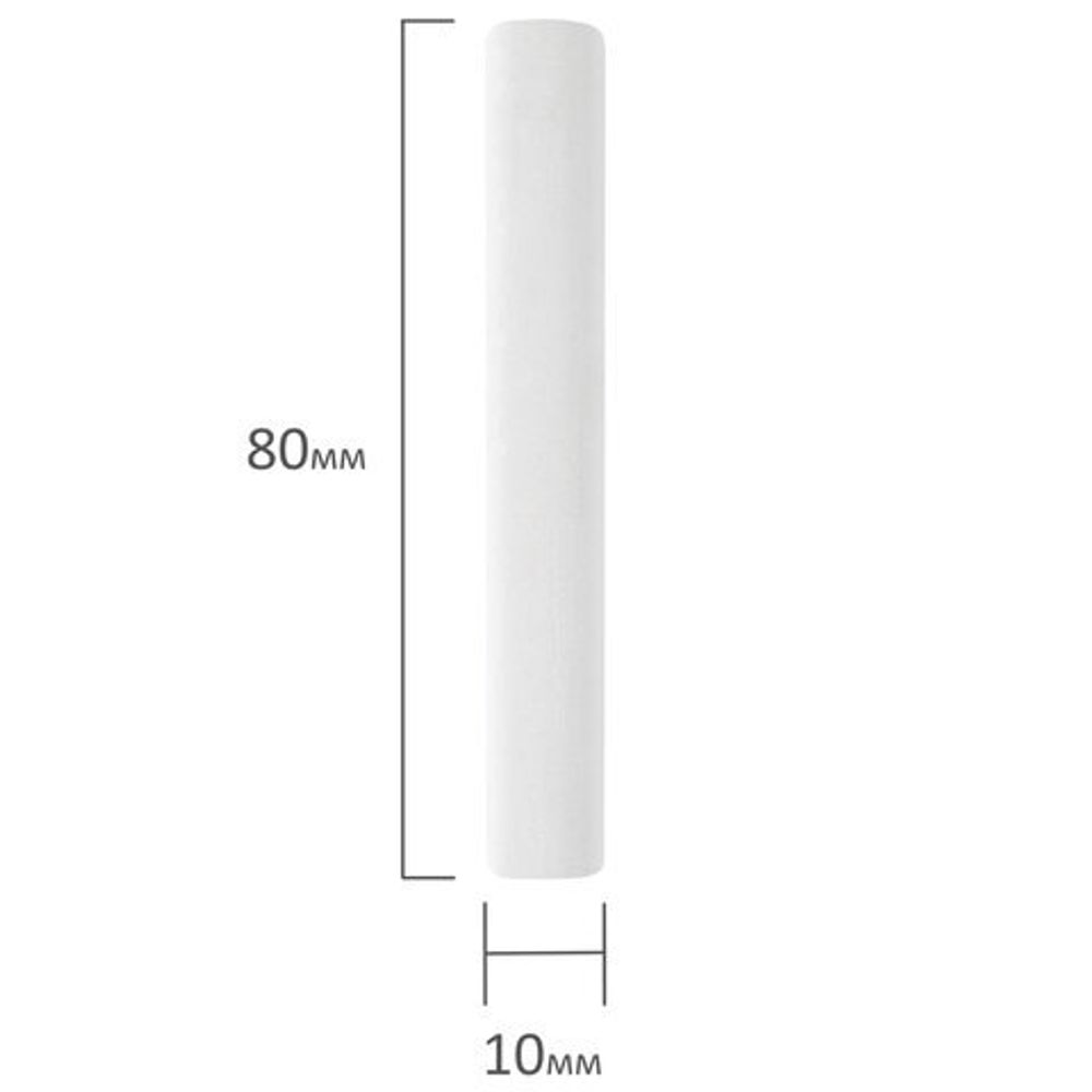 Мел белый BRAUBERG "АКАДЕМИЯ" (АЛГЕМ), 10 штук, круглый, мягкий, 271147