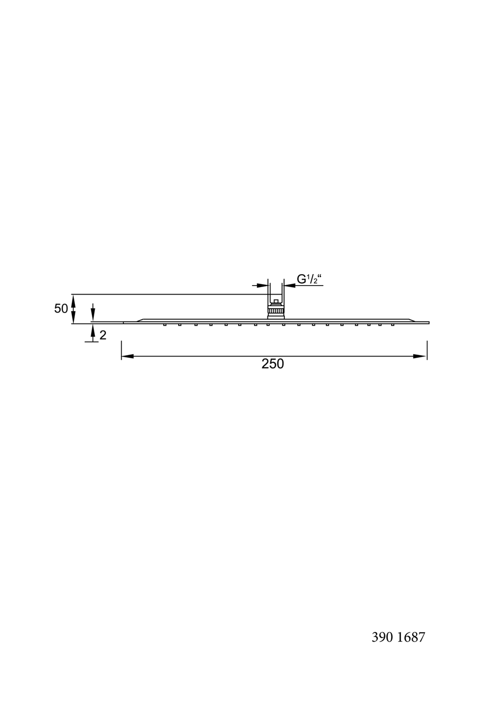 Steinberg Верхний душ особо плоский 250мм, с системой “изи-клин”, хромированная нерж. сталь 390 1687