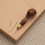 Шило анатомическое с цанговым зажимом (3 жала в комплекте), ручка орех // Wild Bull Tools