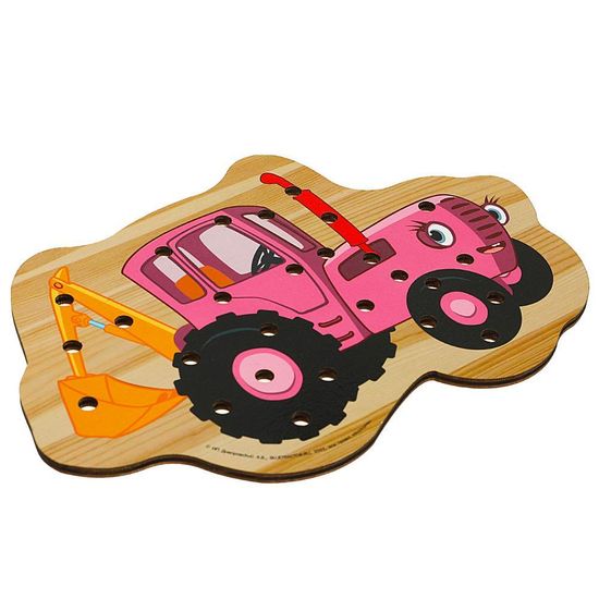 Деревянная игрушка-шнуровка «Синий Трактор. Мила» в термопленке Буратино