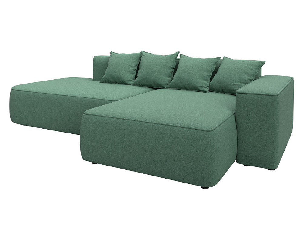 Диван угловой Лига-065 угол правый РОГОЖКА Амур 11 зеленый