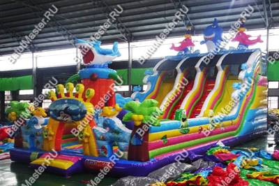 Коммерческий надувной батут "На морском дне" 15*7*8 м