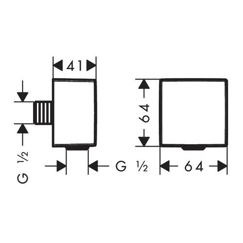 FixFit Square Шланговое подсоединение с клапаном обратного тока, матовый черный