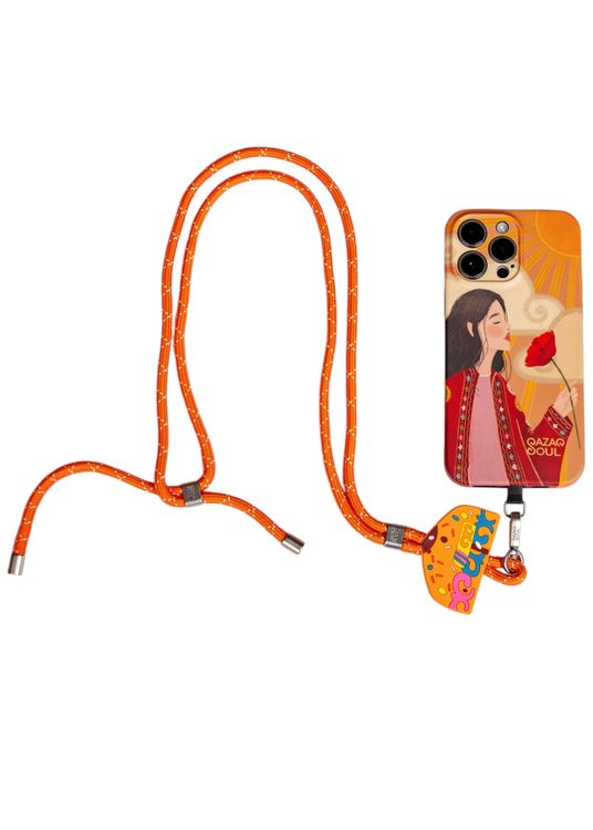 Сотуар QAZAQ SOUL Юрта оранжевая (шнурок для телефона)