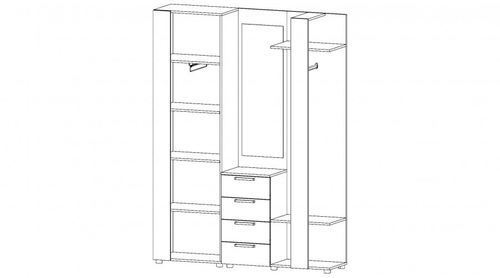 Прихожая Лофт Цемент светлый / Цемент темный