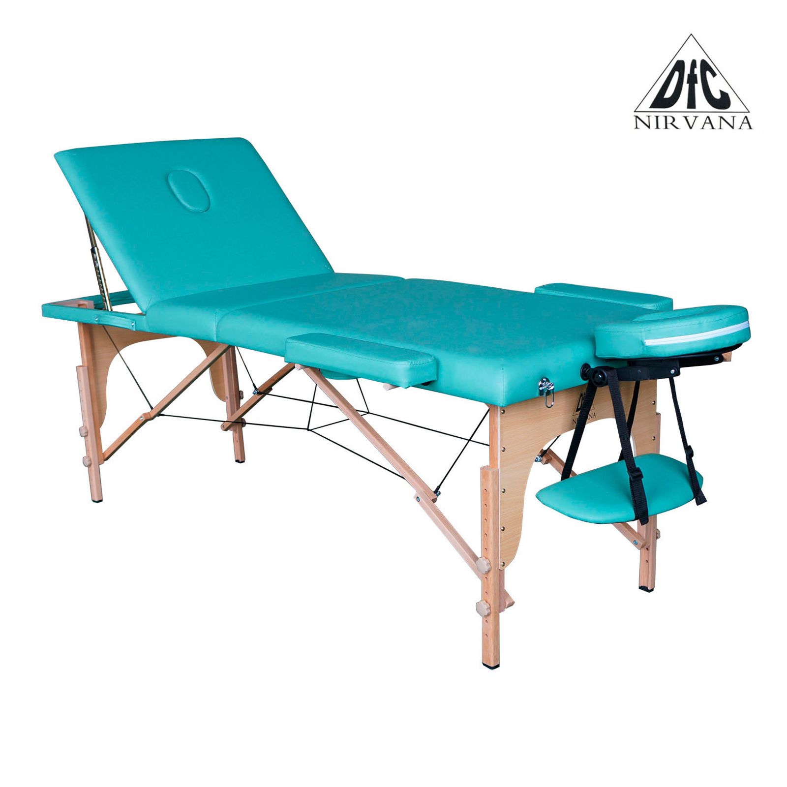 Массажный стол DFC NIRVANA, Relax Pro,  дерев. ножки, цвет зеленый (Green) фото №2