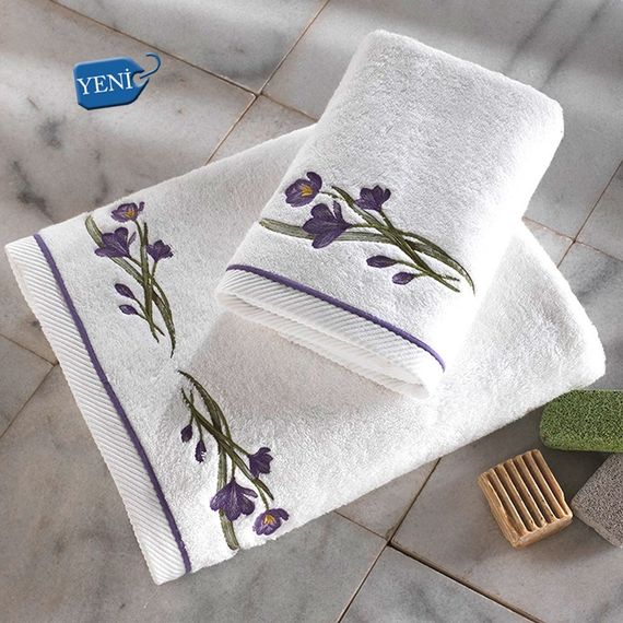 Blossom (лиловое) полотенце махровое Soft Cotton (Турция)