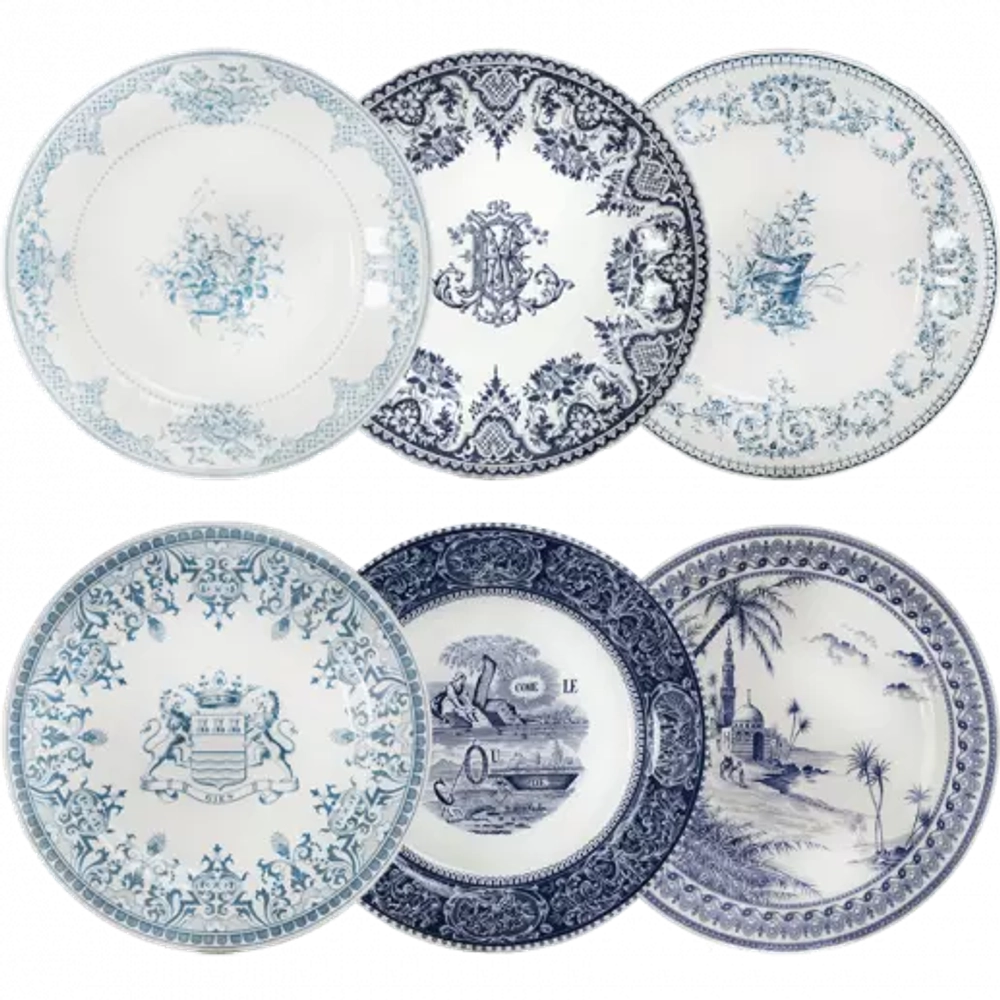 Набор обеденных тарелок Les Depareillees Blue (27.3 см), 6 шт.
