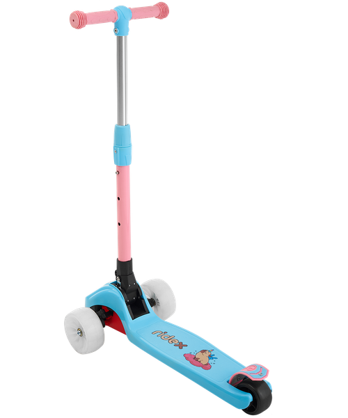 Самокат детский 3-х колесный RIDEX Juicy R, 120/80 мм, голубой/розовый