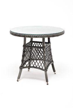 "Эспрессо" плетеный круглый стол, диаметр 80 см, цвет графит