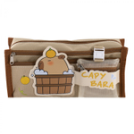 Пенал - косметичка Alingar, ткань, молния, 2 боковых кармана, мини-кошелек, 195 х 90 х 50 мм, "CAPYBARA", бежевый, европодвес