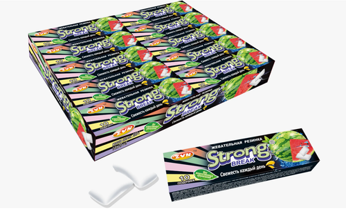 Жевательная резинка «STRONG BREAK» TM со вкусом арбуза в виде драже ZVN TM 14г*20шт*30бл