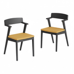 Стул кресло OSTIN 3, черное дерево + горчичный 134