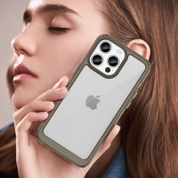 Чехол с мягкими усиленными рамками серого цвета для смартфона iPhone 15 Pro Max, мягкий отклик кнопок