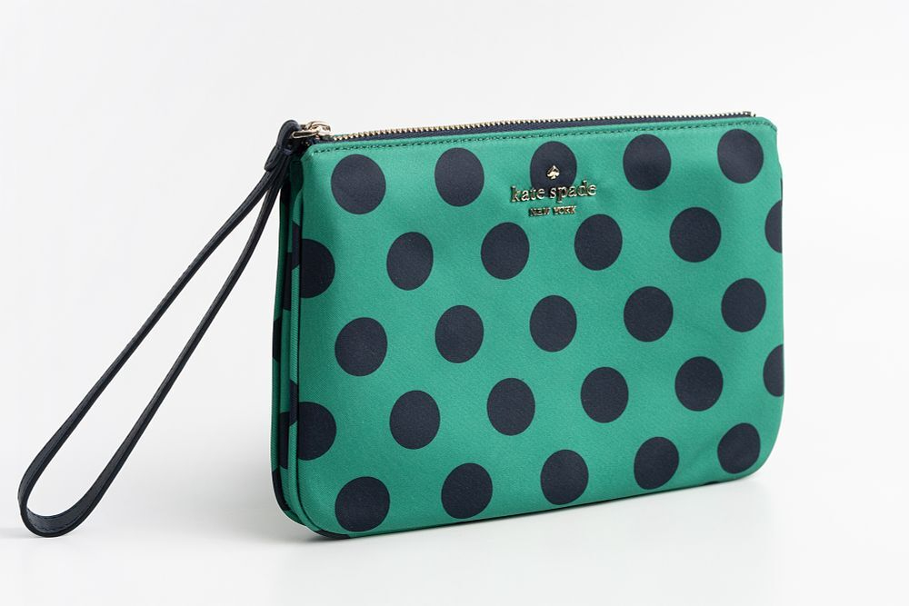 Ярко-зеленый клатч в горох Kate Spade