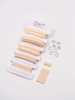 Подборка бельевых резинок жасмин Lauma (Латвия) + застежки для бюстгальтера текстильные