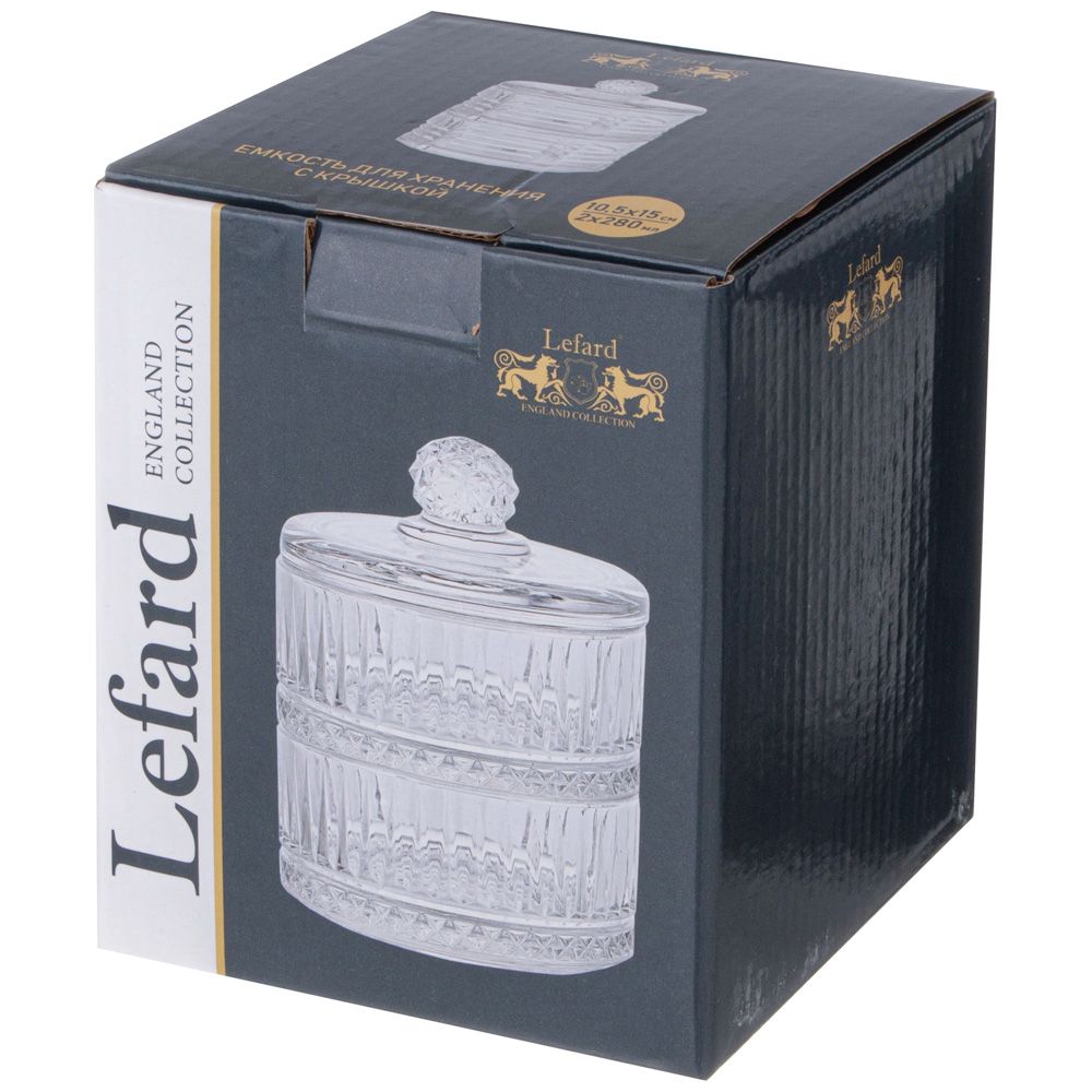 ЕМКОСТЬ ДЛЯ ХРАНЕНИЯ LEFARD С КРЫШКОЙ 2 ЯРУСА "ROXY" 10,5*15 СМ, 280 МЛ (КАЖДАЯ)